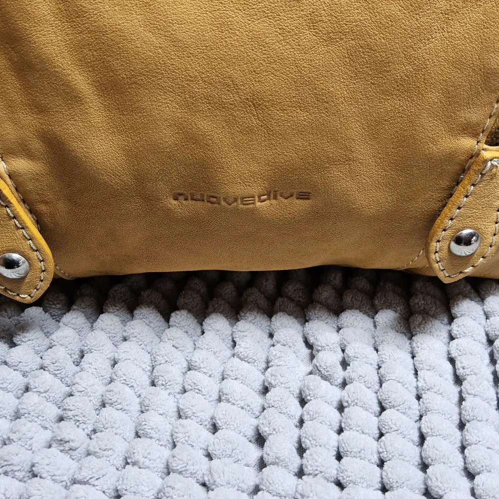 Preloved Mustard Colored Nuovedive Leather Women's Hobo Bag